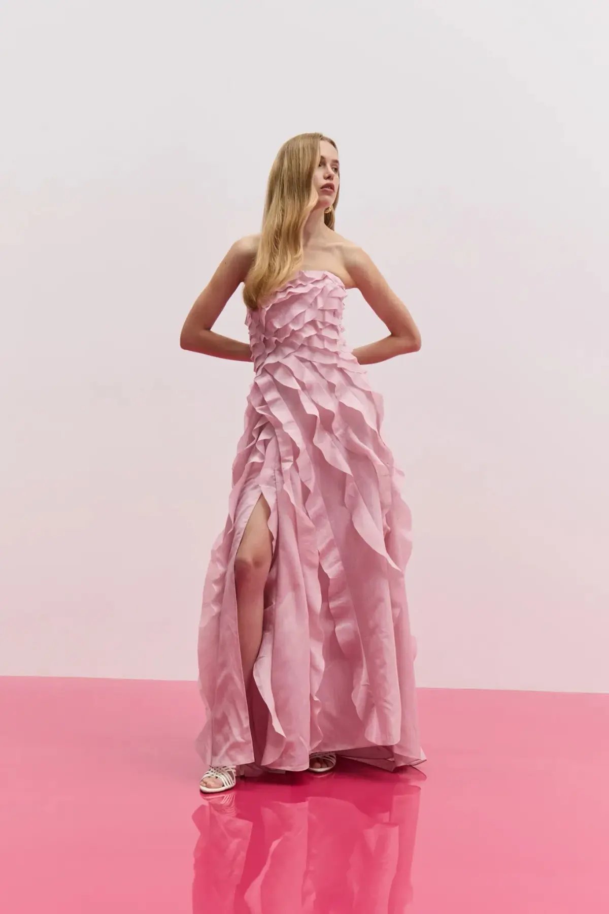Aje Allairie Maxi Gown Chalk Pink Size AU 8 photo 7