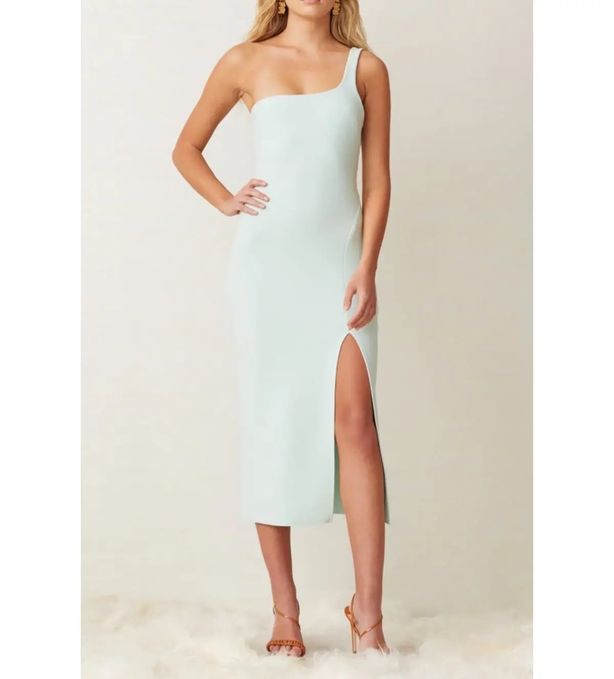 Bec & Bridge Ariel One Shoulder Midi Dress in Mint Size 8 photo 2