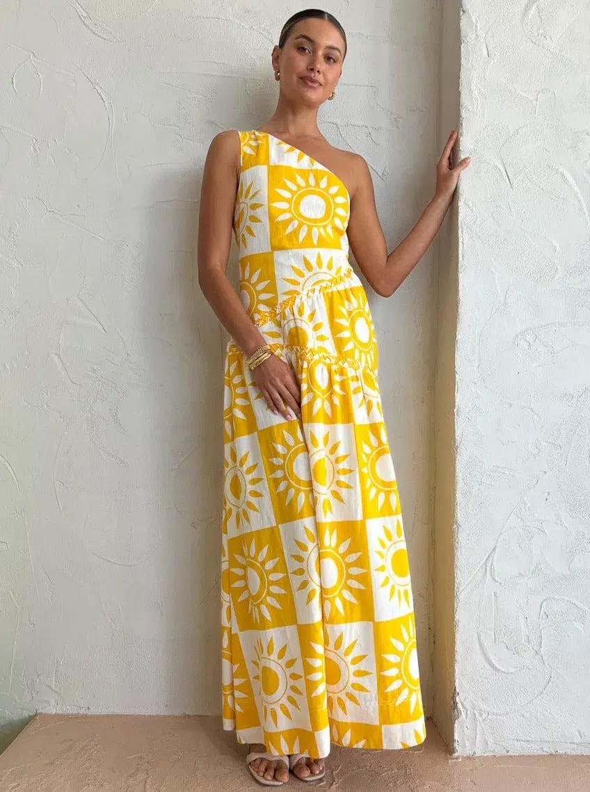 By Nicola Goldie One Shoulder Maxi Dress In Large Sol Size 8 photo 3