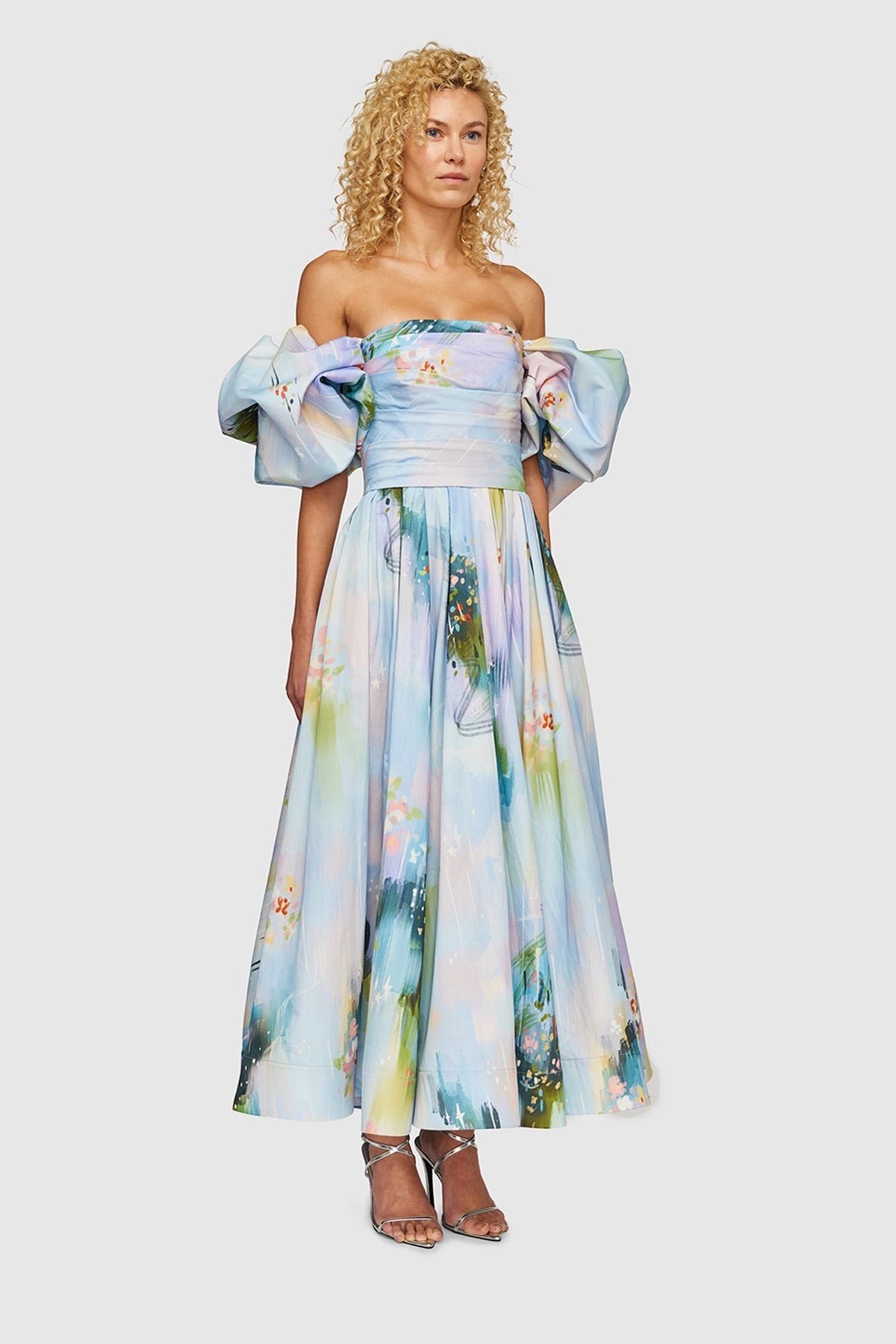 LEO LIN MATILDA PUFF SLEEVE MIDI DRESS - WILLOW PRINT photo 2
