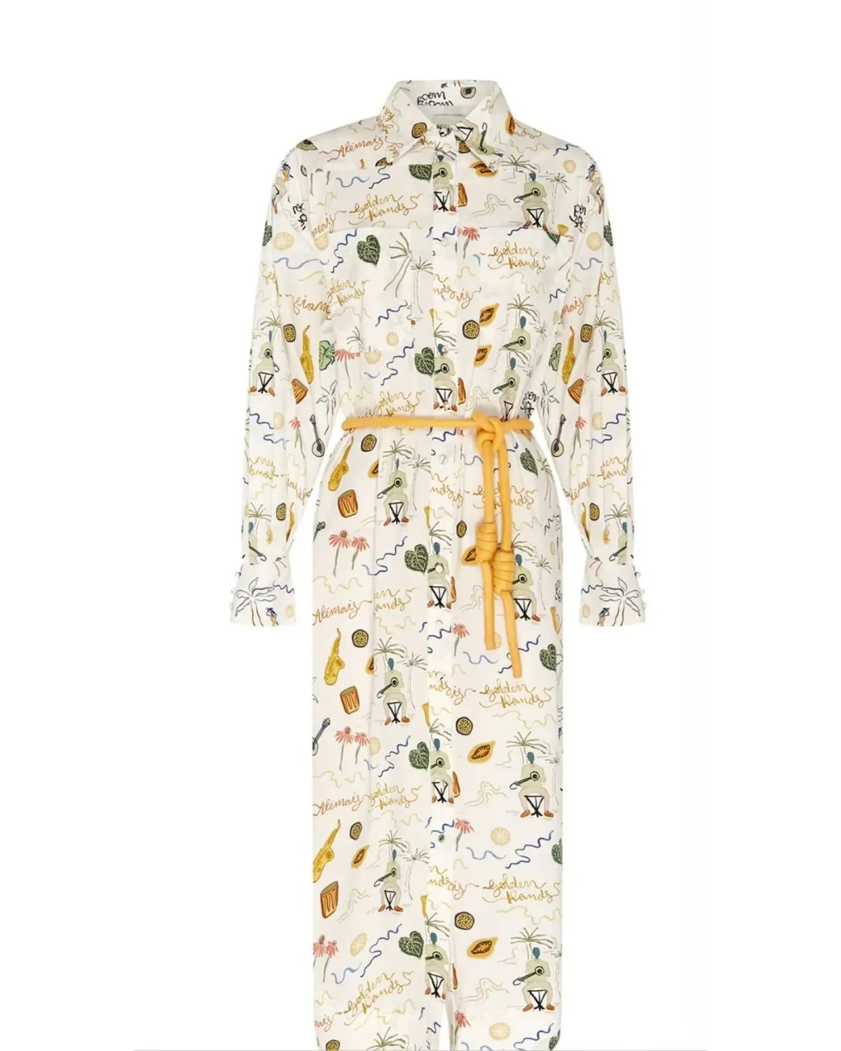 Alemais Golden Hands Shirtdress Print Size AU 14 photo 4