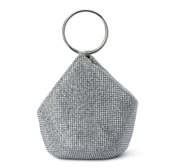 Olga Berg Ellie Ring Handle Bag Silver photo 2