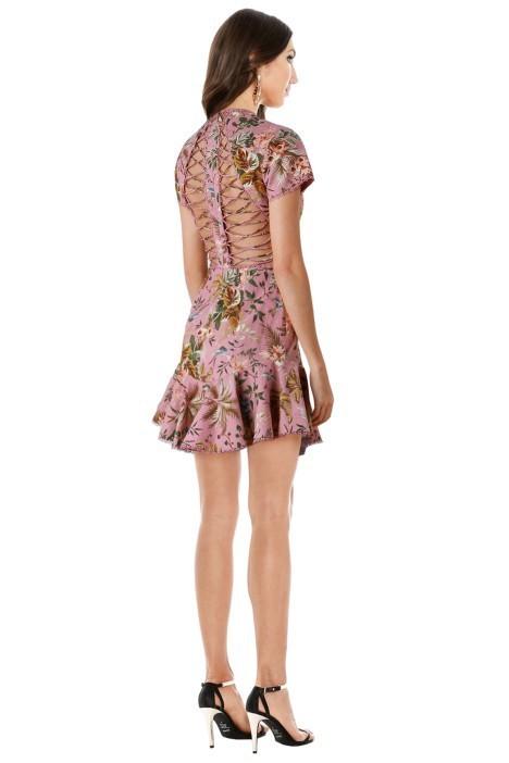 Zimmermann Tropicale Lattice Mini Dress Pink Floral Size 0 / AU 8 photo 3