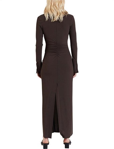 Bec & Bridge Sylvia Long Sleeve Maxi Dress Cognac Brown Size 6 photo 3