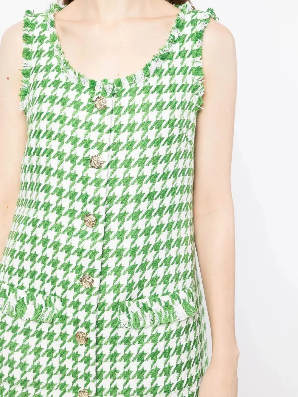 Leo Lin Blair Tweed Mini Dress in Emerald Size 8 photo 4