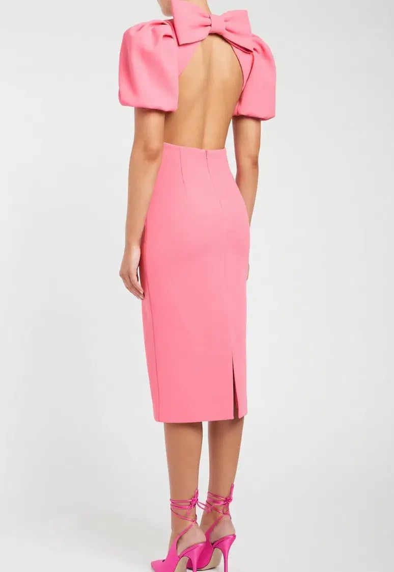 Rebecca Vallance Ally Cut Out Midi Dress Pink Size 6 photo 3