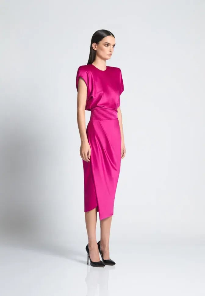 Zhivago Bondi Midi Dress Fuschia Size 12 photo 3