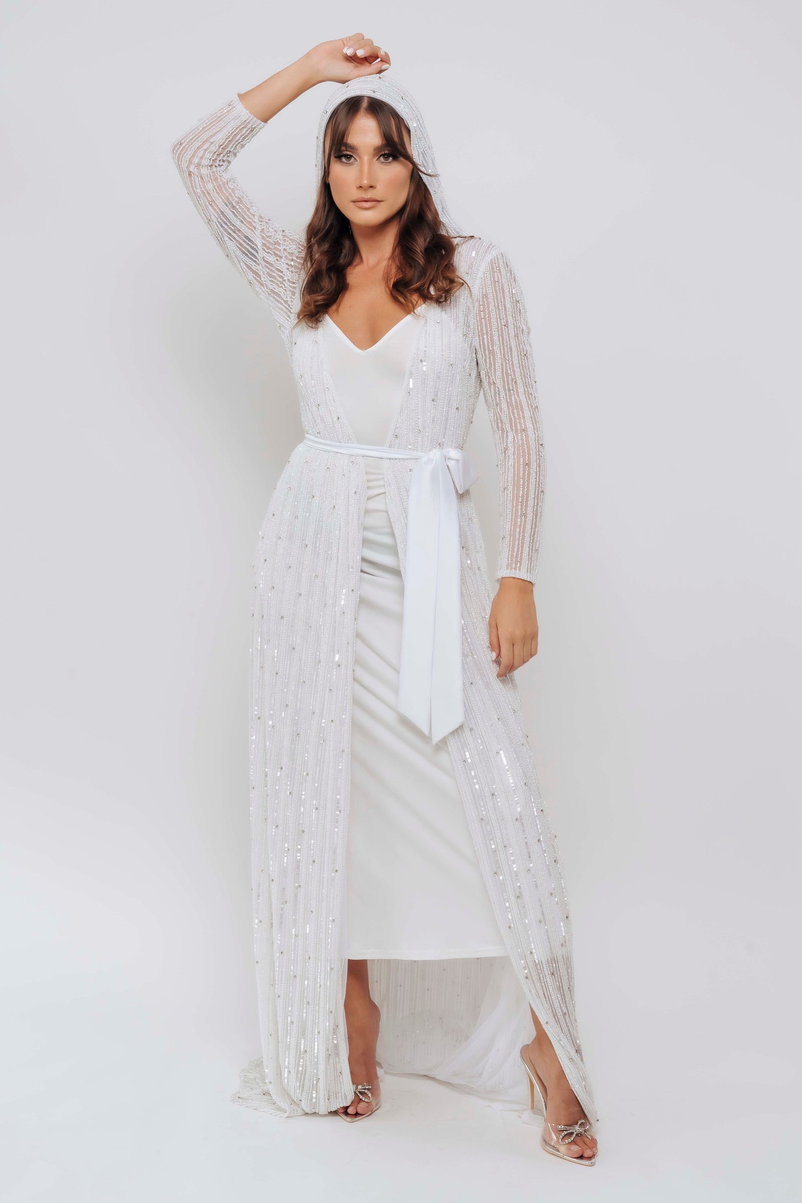 IVORY PEARL BRIDAL ROBE BY MY SECRET WARDROBE WHITE photo 3