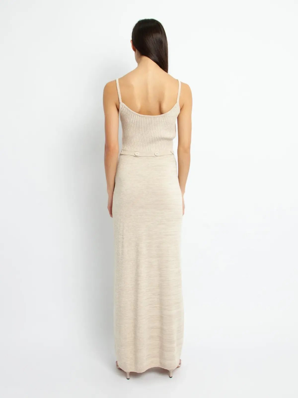 Christopher Esber Ruched Disconnect Cami Dress Beige Size 4 photo 2