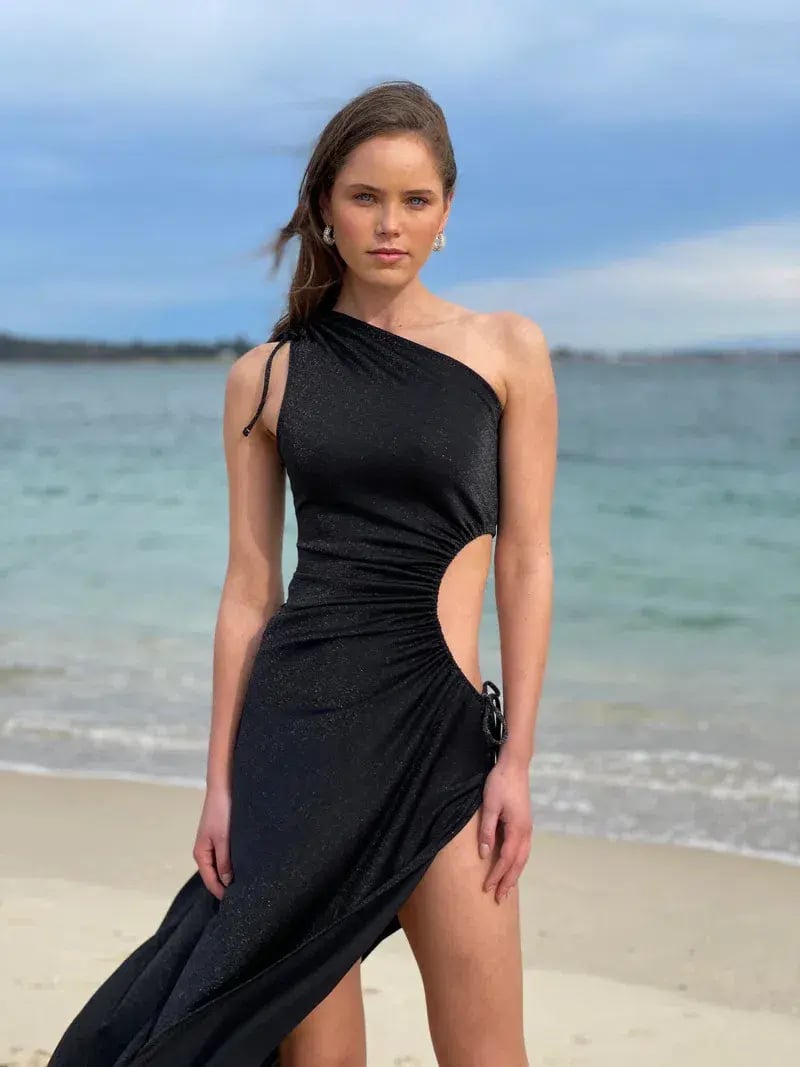 Sonya Moda Nour Shimmer Dress Black Size 8 photo 2