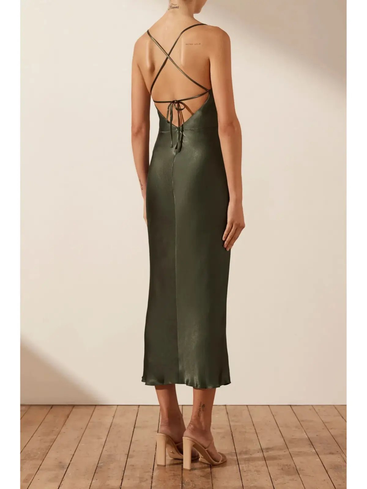 Shona Joy Giorgia Cowl Midi Dress in Forest Size AU 12 photo 3