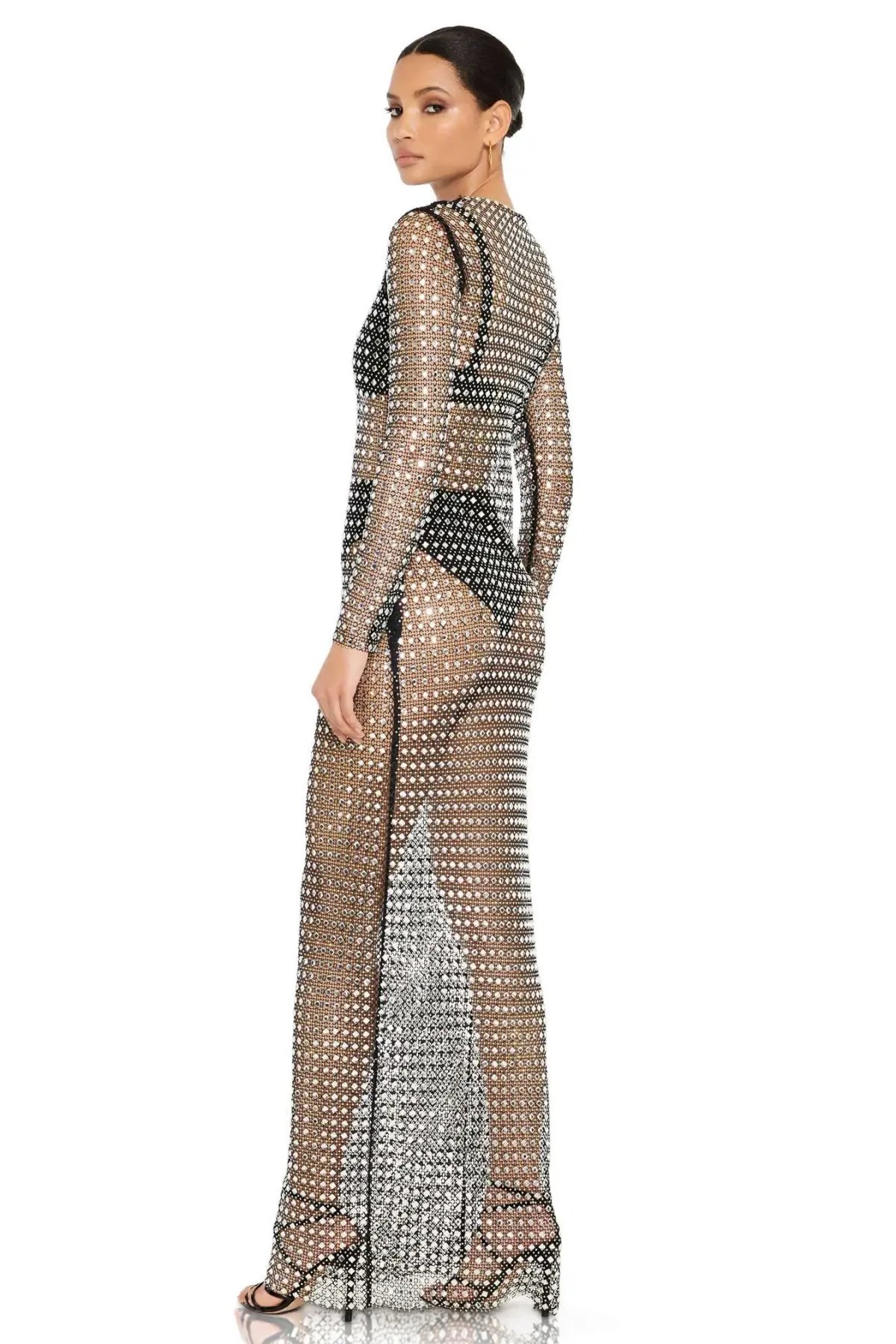 Nookie Fame Long Sleeve Gown Silver Size XS / AU 6 photo 2