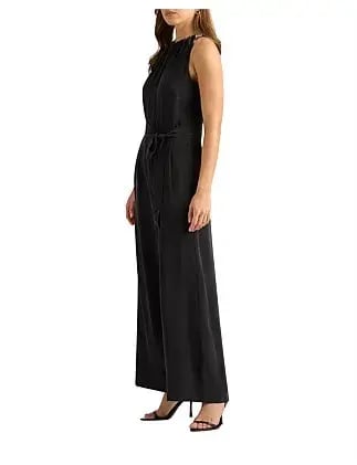 David Lawrence Gisele Silk Jumpsuit Black Size 14/L photo 3