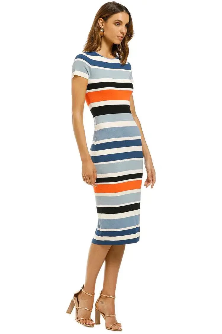 By Jonny Side Line Peplum Tee Dress Multi Size 12 photo 2