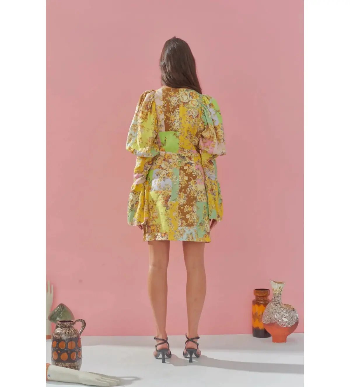 Alemais Matilde Puff Sleeve Mini Dress Multi Floral Size AU 10 photo 4
