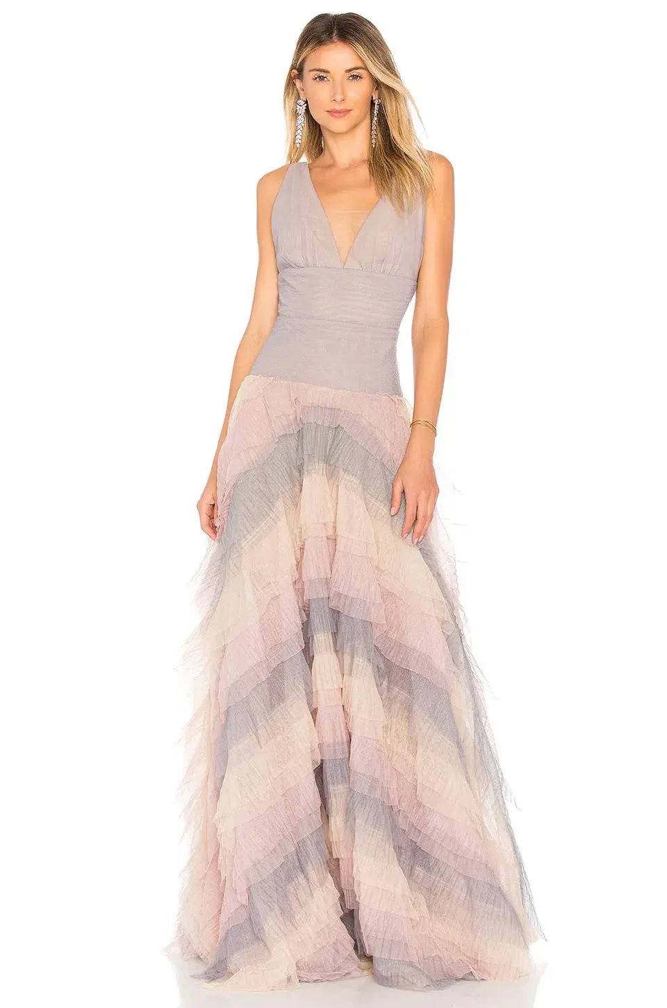 Bronx and Banco Amelia Ruffle Dress Multi Size 6 photo 4