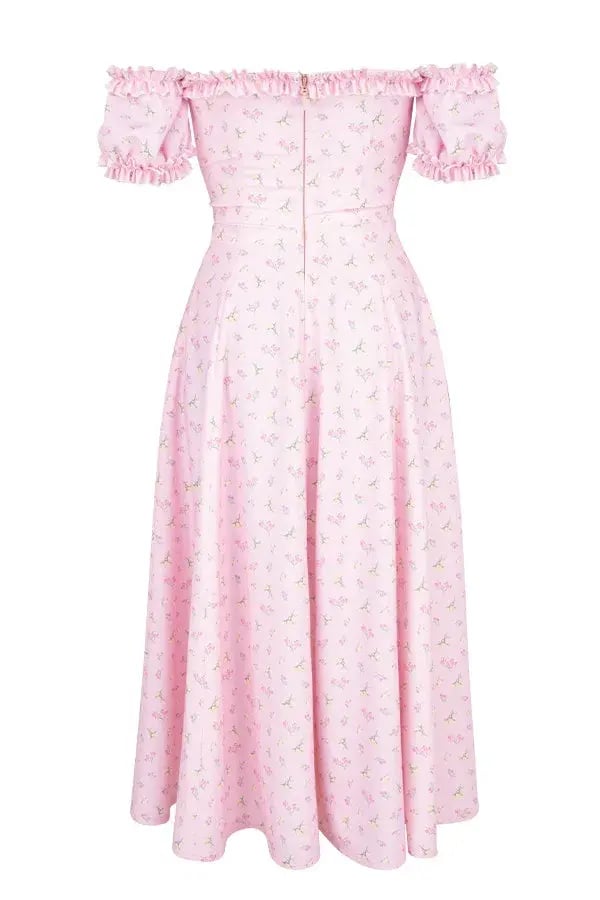 House of CB 'Lauren' Strapless Midi Sundress Pink Floral Size Small / Au 8 photo 6