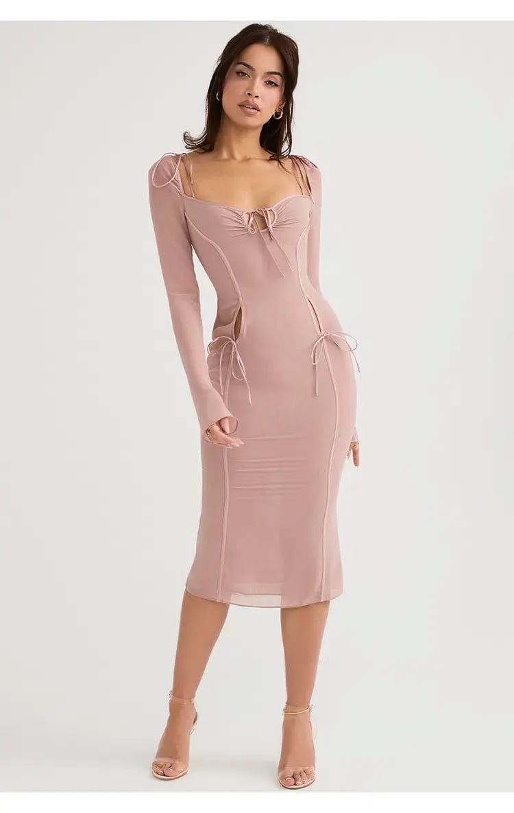 House of CB Ophelia Cutout Midi Dress Blush Size XL / Au 14 photo 2