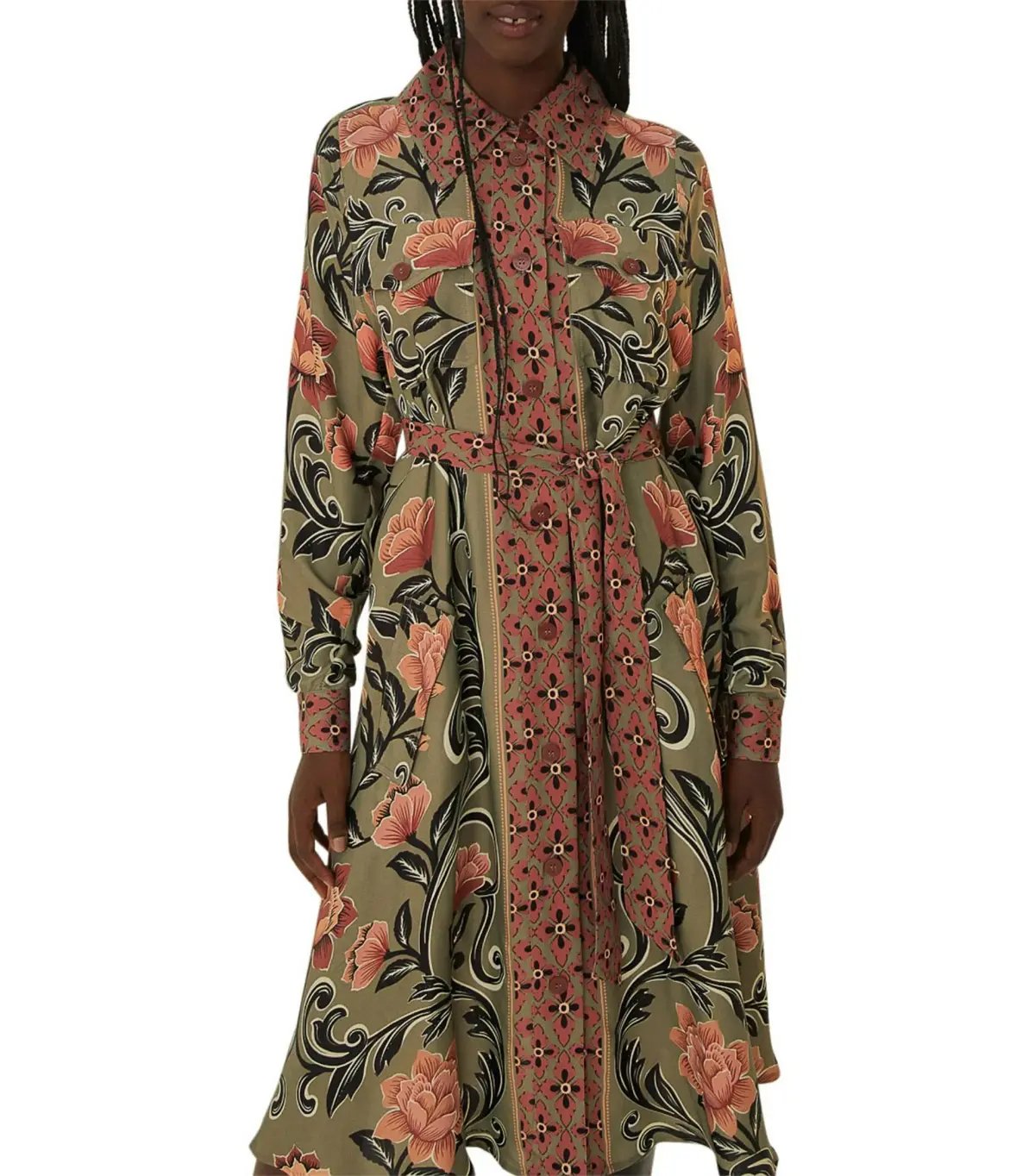 Farm Rio Arabesque Midi Dress Floral Green Size 18/L photo 3