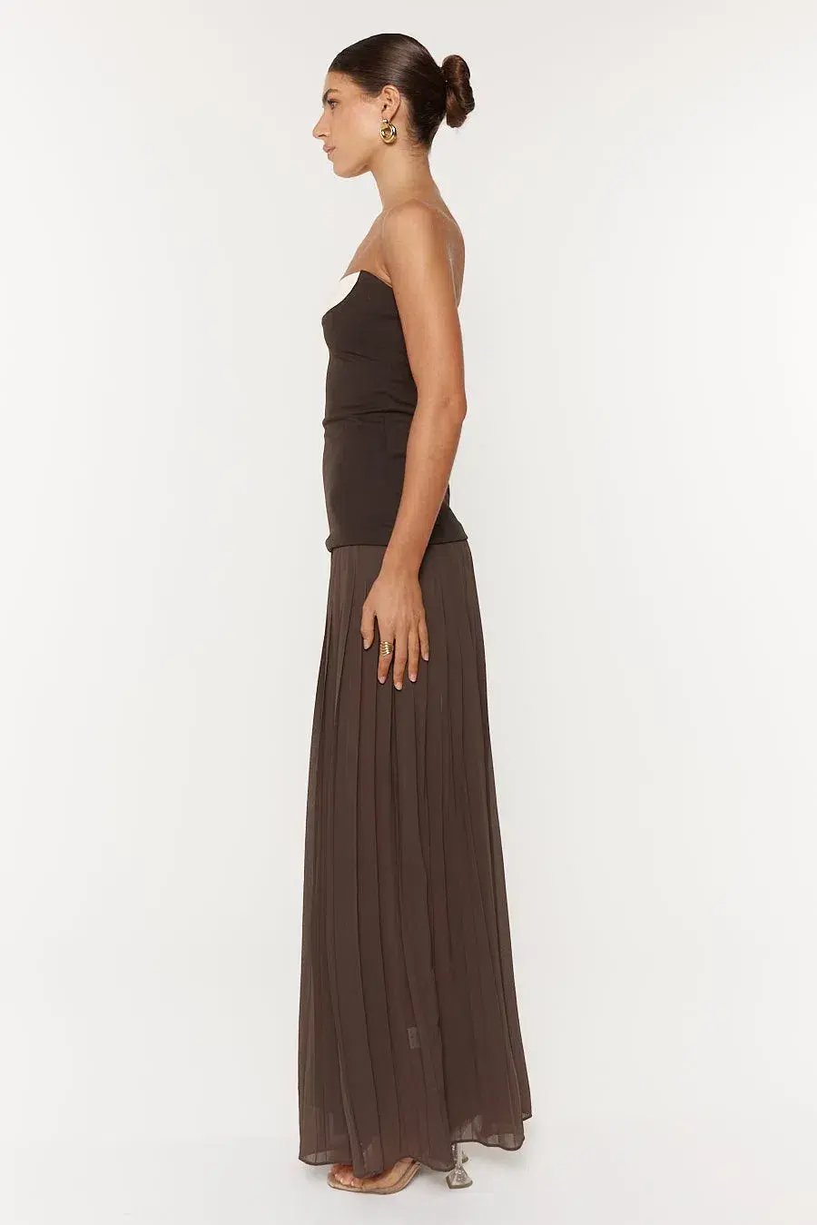 She is Olla Nicolette Maxi Dress Espresso Size 8 photo 4