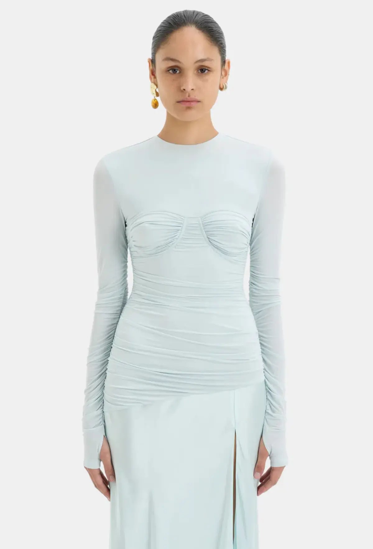 Sir The Label Alessia Draped Gown Ice Blue Size 10 photo 2