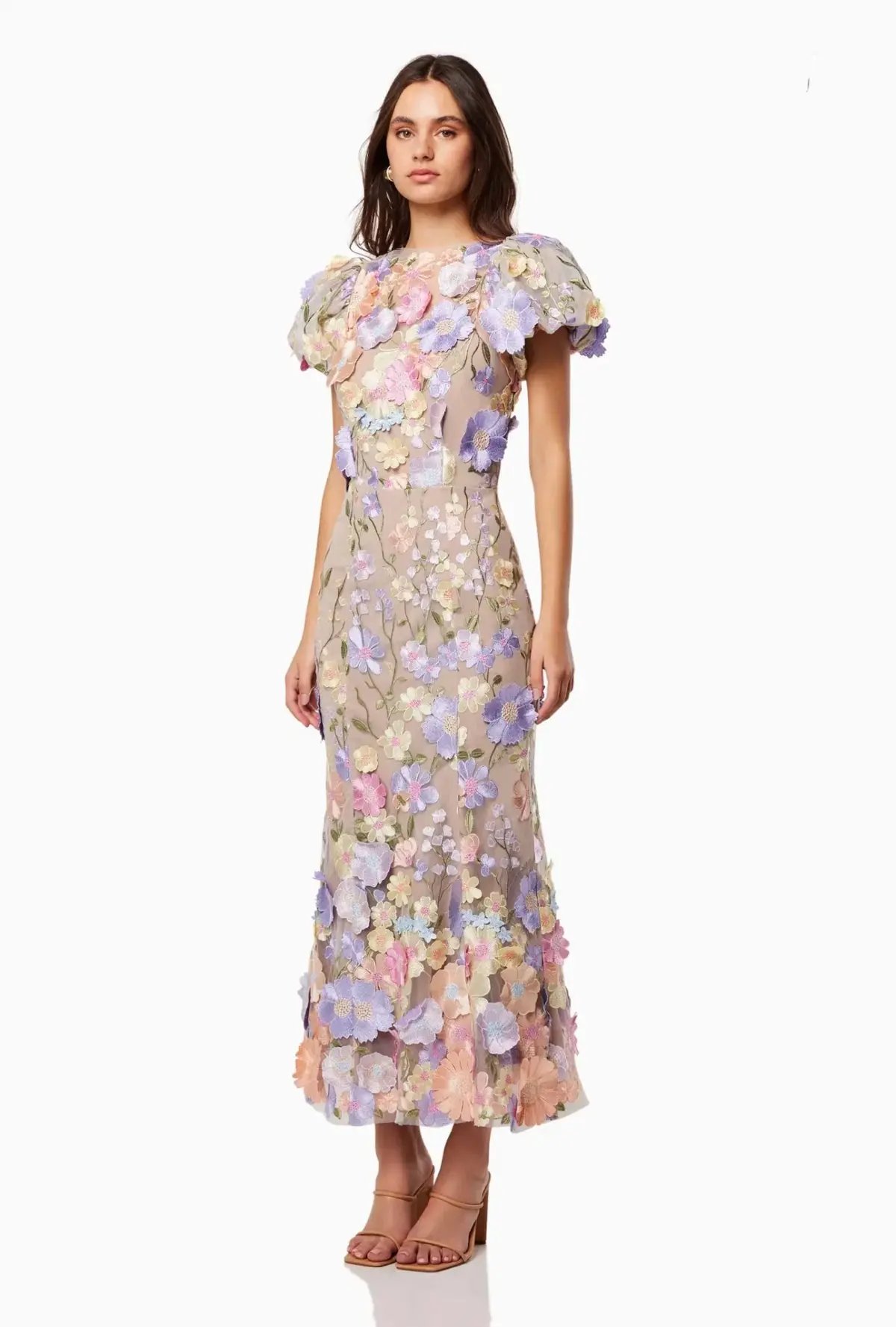 Elliatt Astraea 3D Lace Maxi Dress Floral Size L / AU 12 photo 4