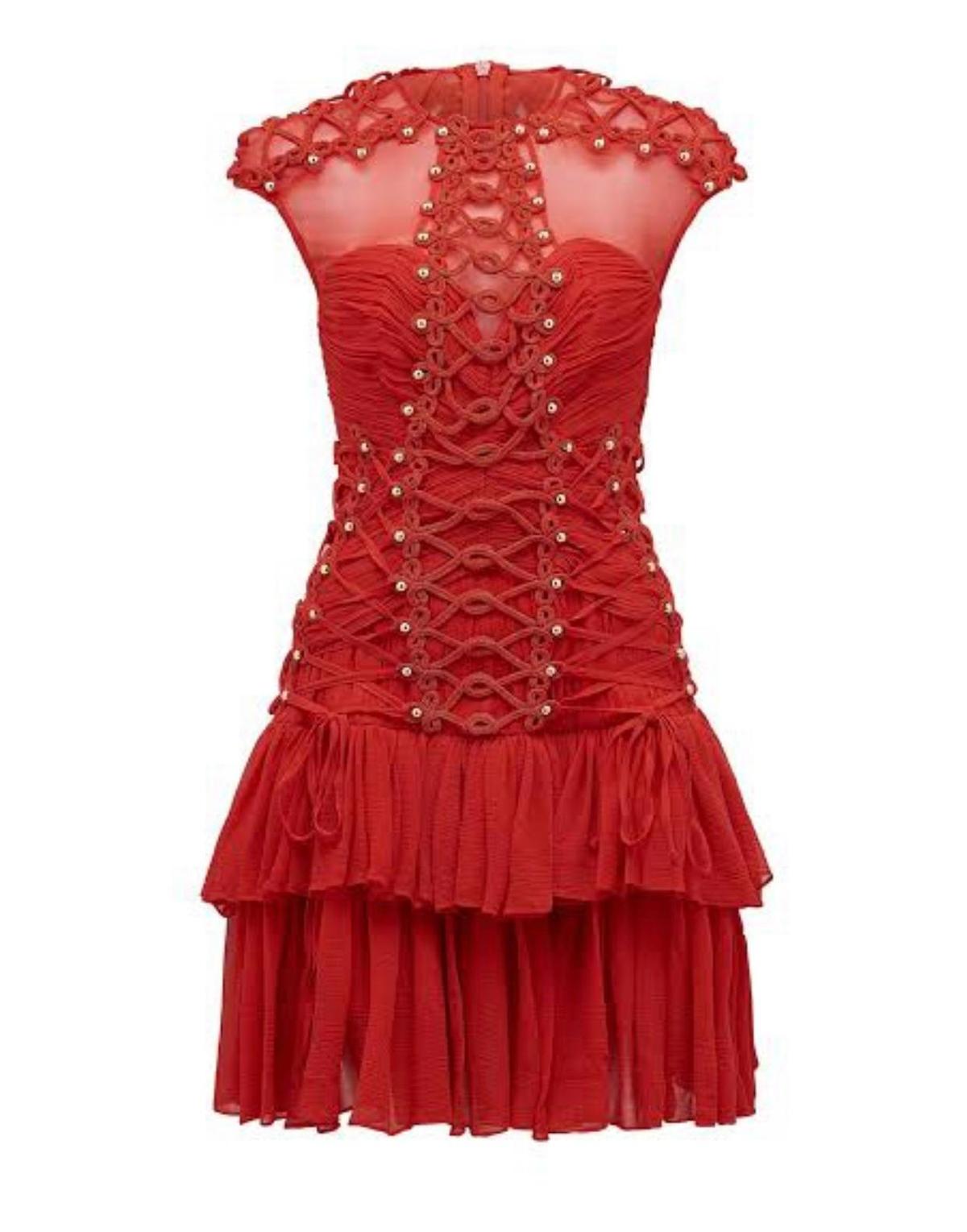 Thurley April Dress Red Size 10 photo 3