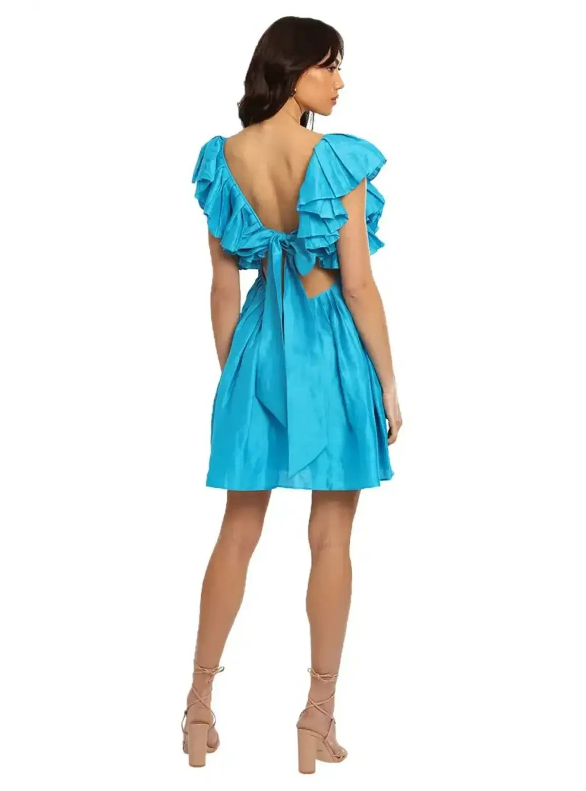 Leo Lin Azure Mini Dress in Blue Size AU 12 photo 3