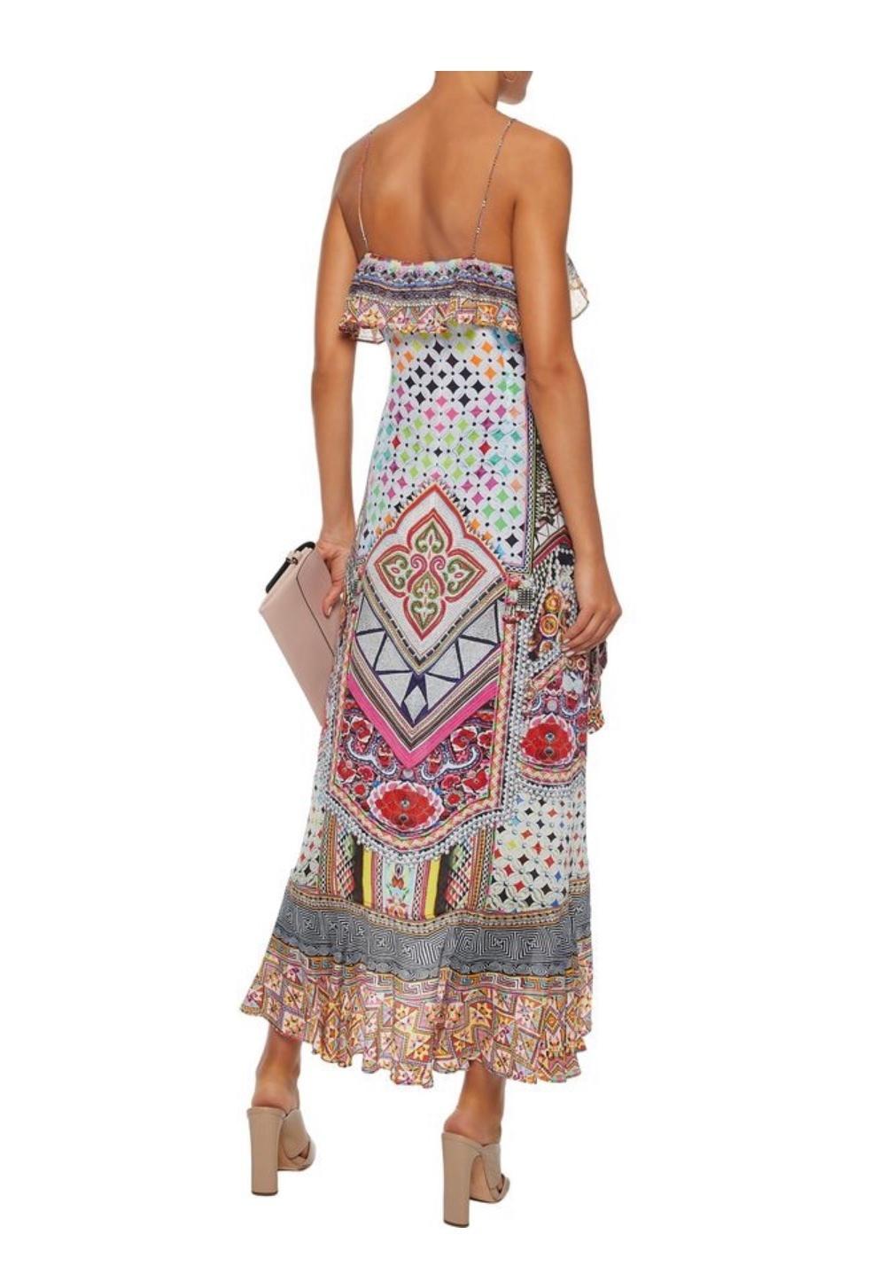 Camilla Girls Club Wrap Frill Midi Dress Multi Size 10 photo 4