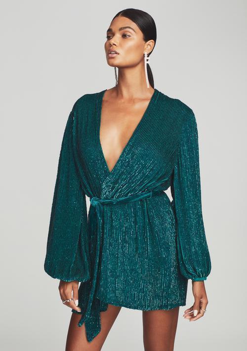 Retrofete Gabrielle Robe Dress Green Size 8 photo 3
