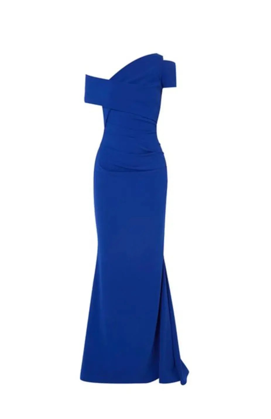 Talbot Runhof Moa Ruched Stretch-Crepe Gown Blue Size 6 photo 6