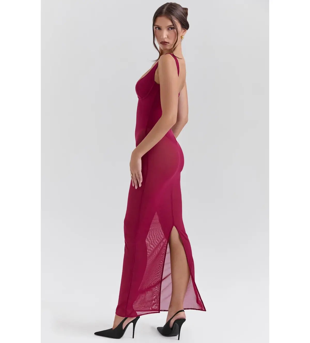 House of CB Robina Maxi Dress Wine Size 8 photo 6