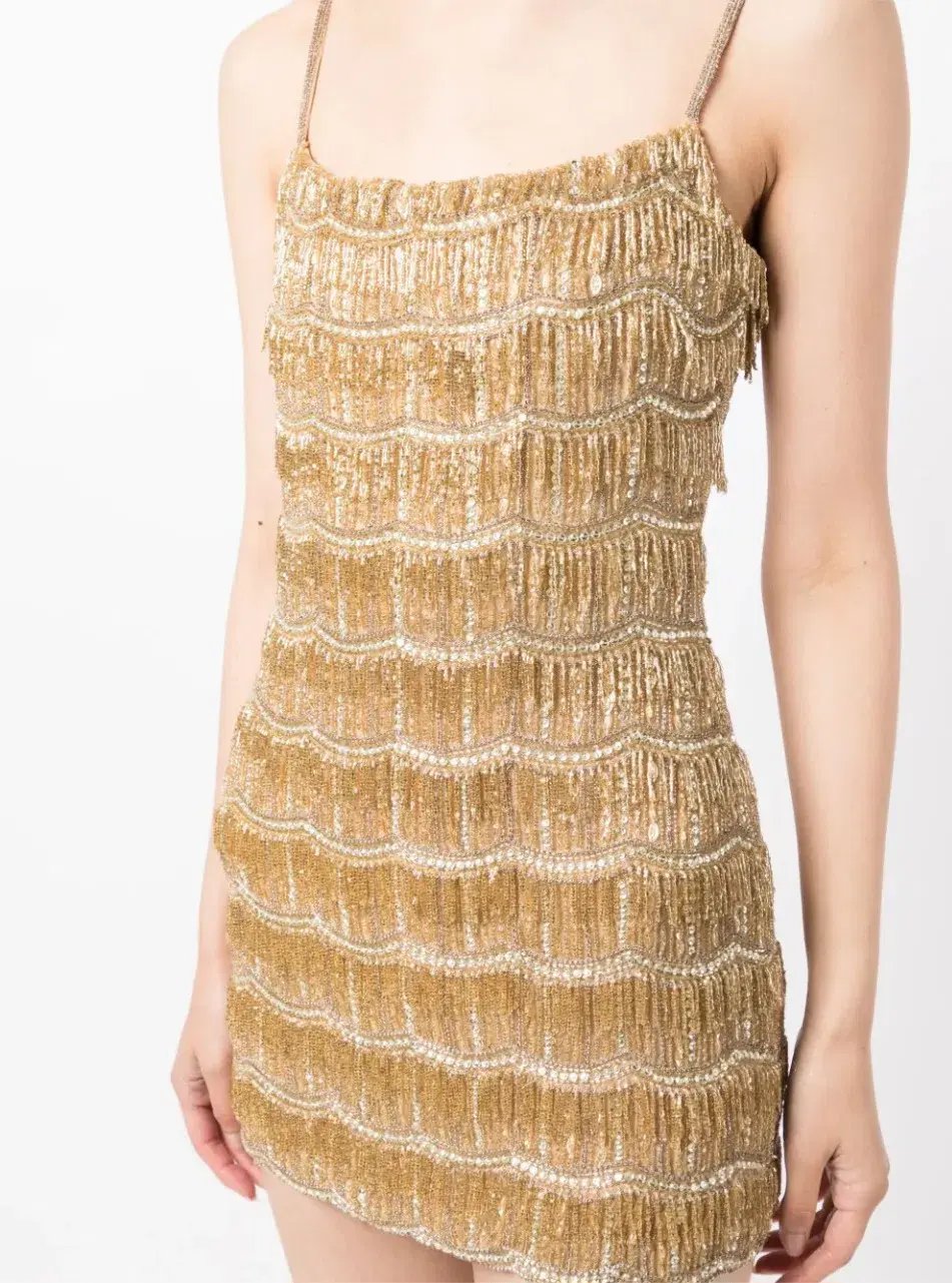 Rachel Gilbert Sadie Mini Dress Gold Size 2 / AU 10 photo 5