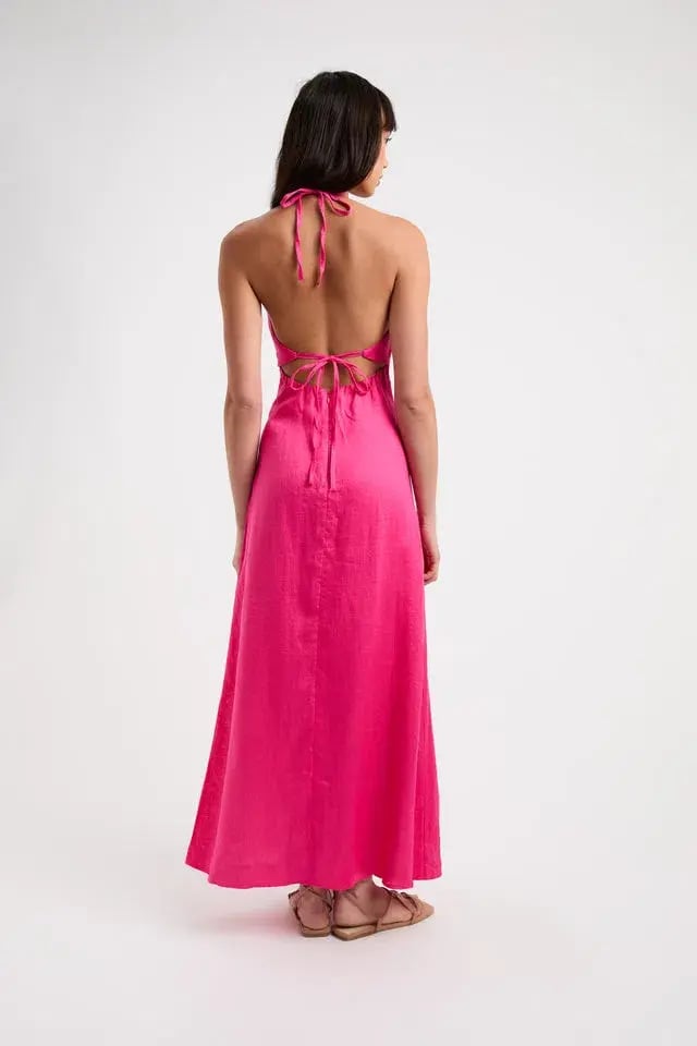 Kookai Tahiti Halter Dress Paradise Pink Size 12 photo 2