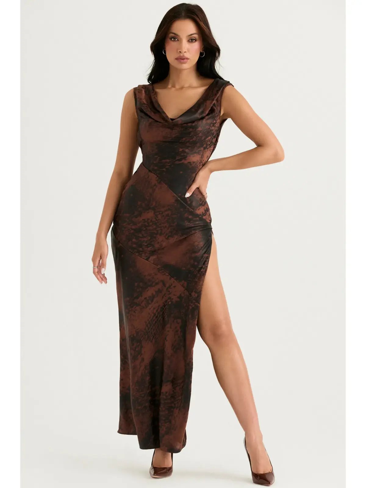 House of CB Alaina Bias Cut Maxi Dress Antique Copper Size AU 8 photo 2