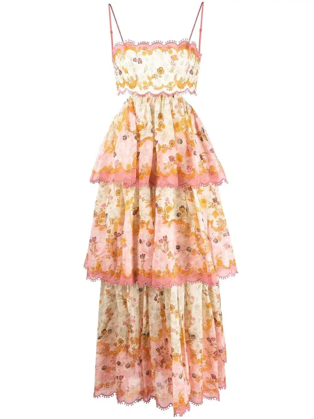Zimmermann Laurel Frill Midi Dress Floral Size 1 / Au 10 photo 5