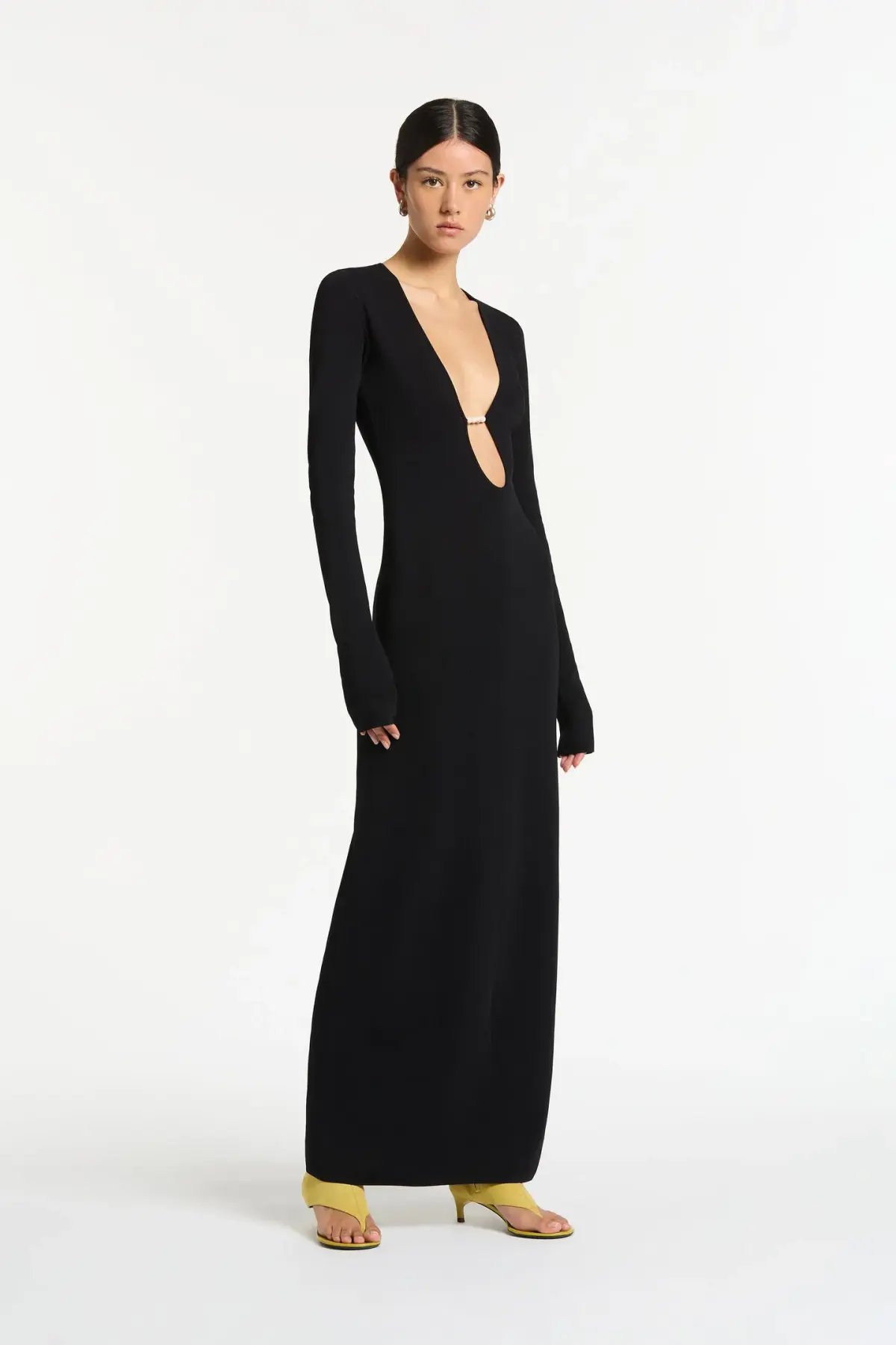 Sir the Label Kinetic Beaded Long Sleeve Maxi Dress Black Size 8 photo 3