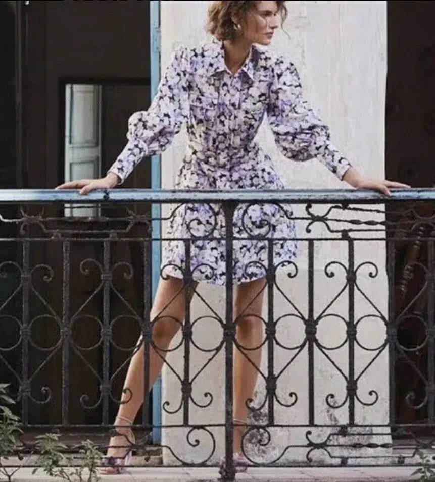 Zimmermann Ninety Six Shirt Dress Pansy prints Size 0 AU8 US 4 IT 40 FR 36 photo 4