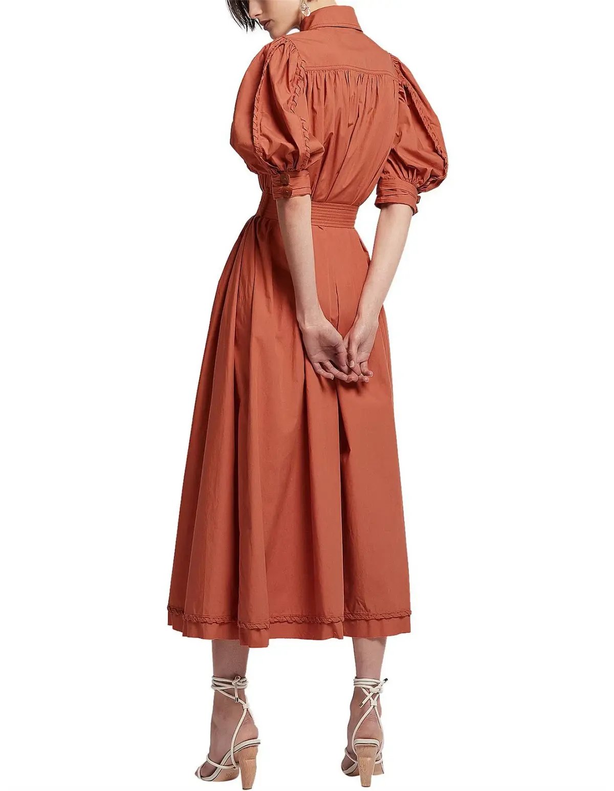Aje Manifest Midi Dress Rust Size 8 photo 3