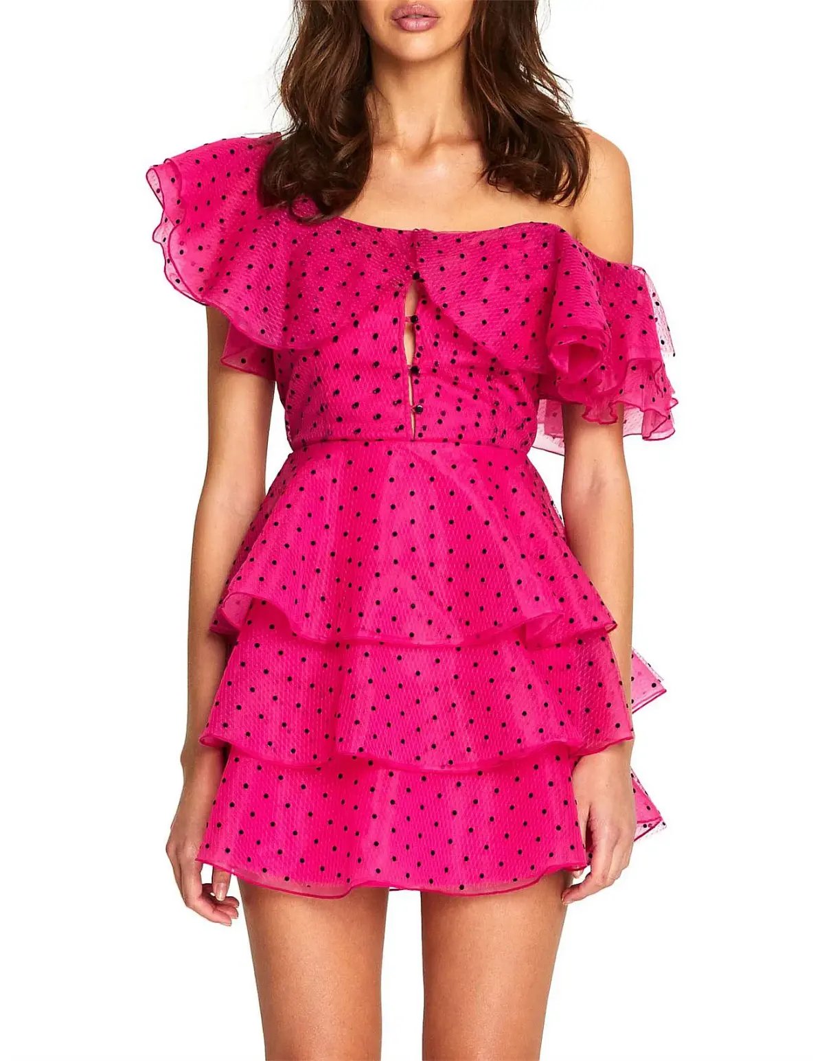 Alice McCall Space Odyssey Frilled Mini Dress Hot Pink Size 8 photo 2