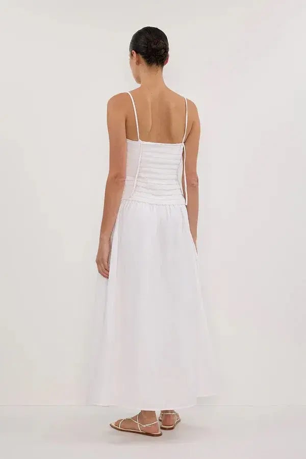 Dissh Reece Linen Midi Dress White Size 12 photo 3