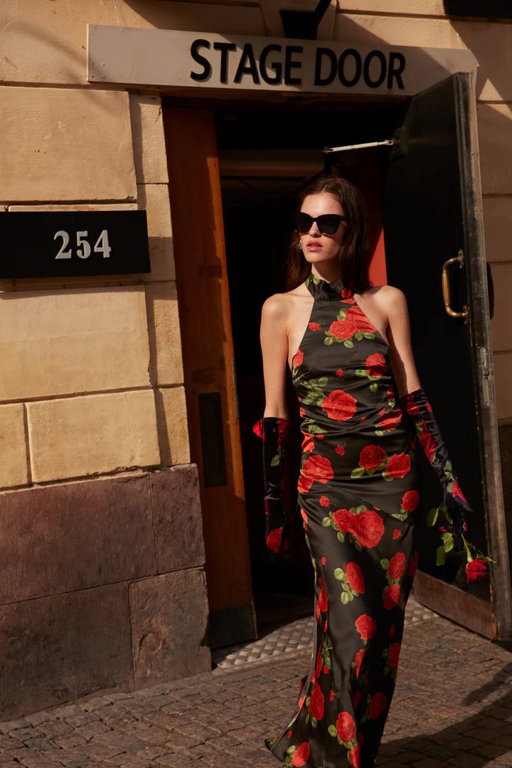 FOR LOVE & LEMONS ASTORIA MAXI DRESS - BLACK MULTI photo 9
