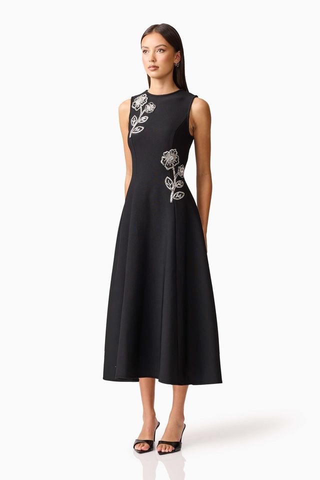 Elliatt Soleil Midi Dress - Black photo 4