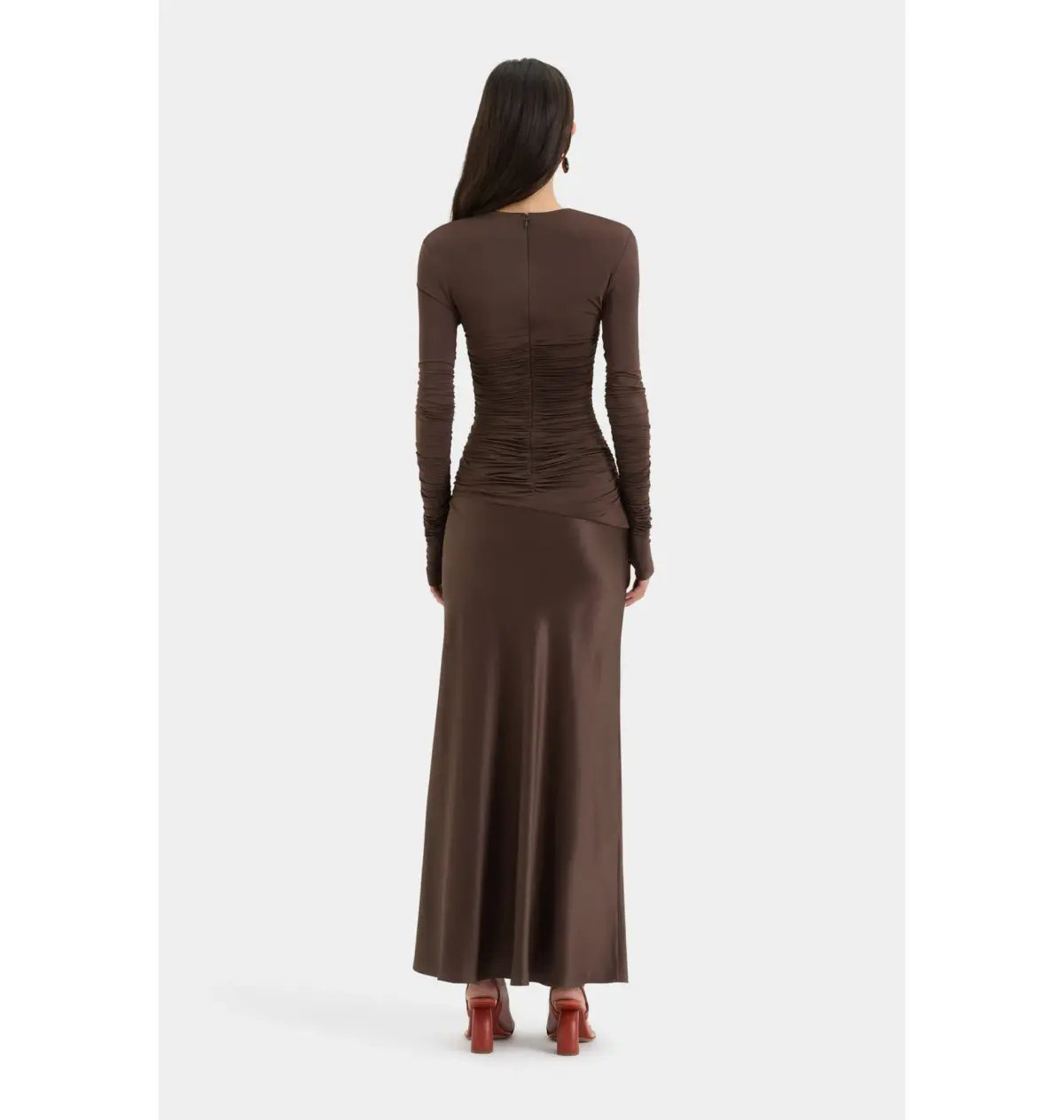 Sir the Label Alessia Draped Gown Chocolate Size AU 12 photo 3
