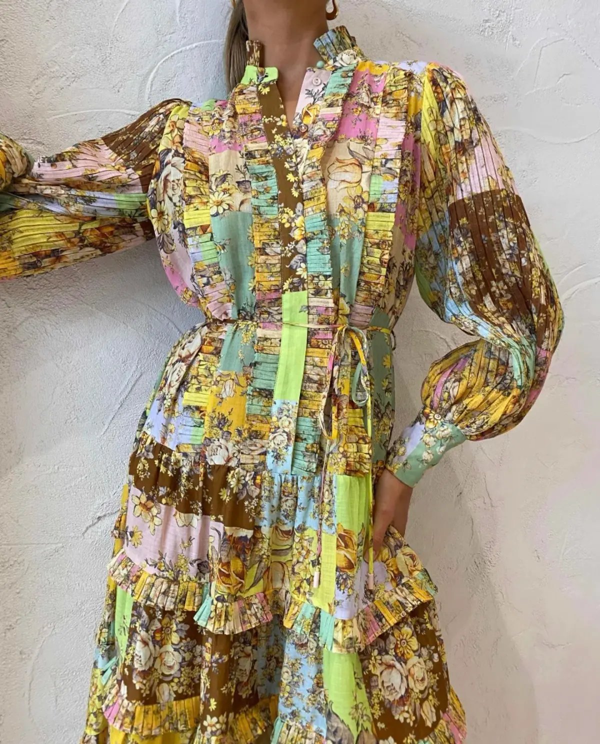 Alemais Matilde Pleat Shirt Dress Multi Size 10 photo 5