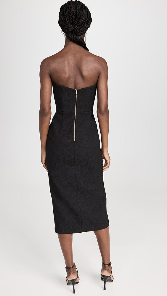 Rebecca Vallance Cecily Strapless Midi Dress in Black photo 3