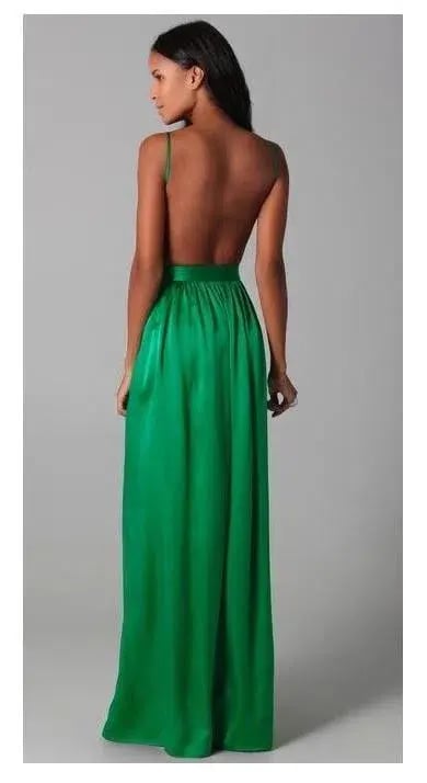 One by Contrarian Babbs Bib Maxi Dress Green Size 6 photo 5