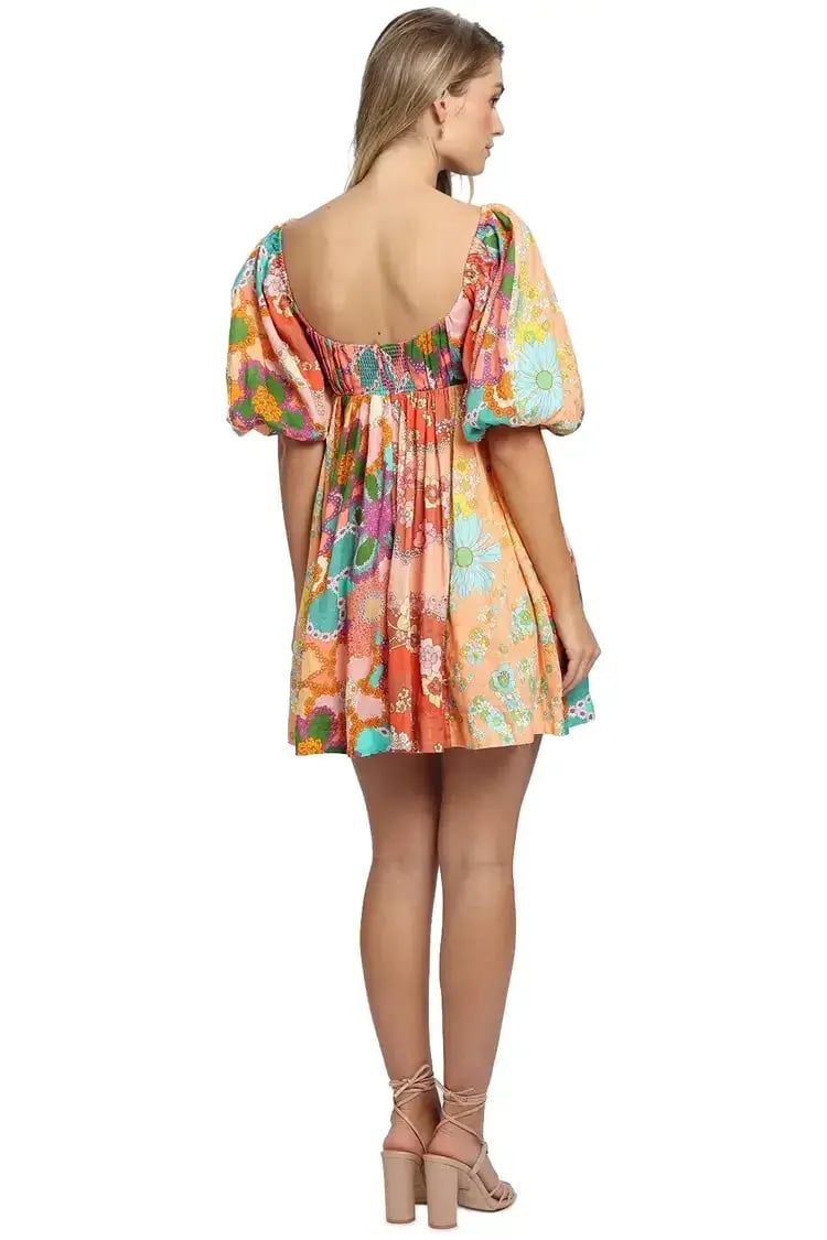 Zimmermann Lola Panelled Mini Dress Multi Size 12 AU photo 3