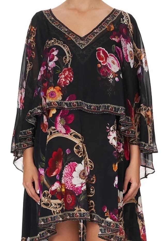 Camilla Mirror Mirror Cape Overlay Dress Black Size 12 photo 3