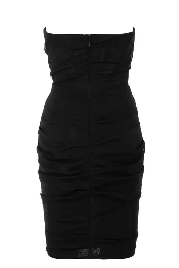 House of CB Leila Mesh Strapless Corset Mini Dress Black Size 8 photo 6